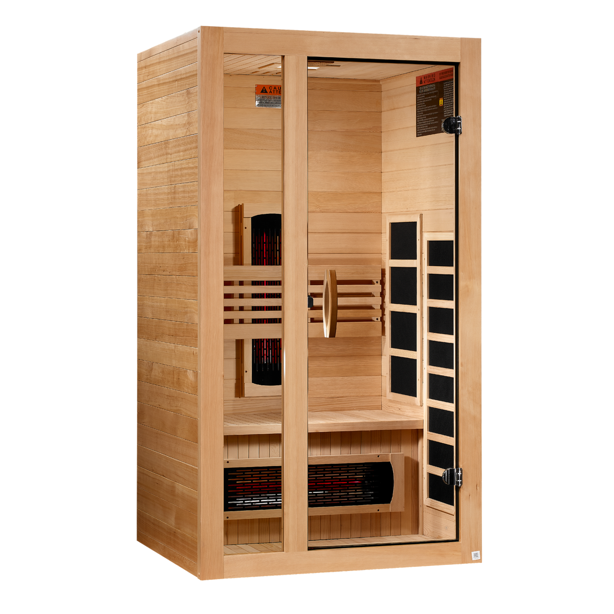 Dynamic Gracia 1-2-Person Full Spectrum Near Zero EMF (Under 3MG) FAR Infrared Sauna (Canadian Hemlock)