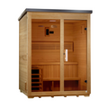 Golden Designs Arlberg 3 Person Traditional Outdoor Steam Sauna - Flat Roof