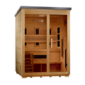 Golden Designs "Carinthia" 3 Person Hybrid (PureTech™ Full Spectrum IR or Traditional Stove) Outdoor Sauna - Flat Roof