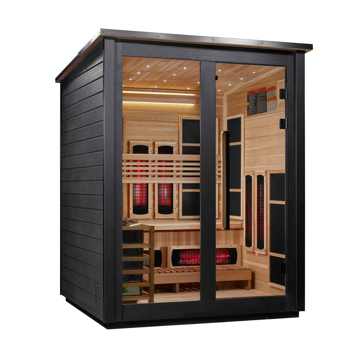 Golden Designs Loviisa 3 Person Black Barn Hybrid Outdoor Sauna